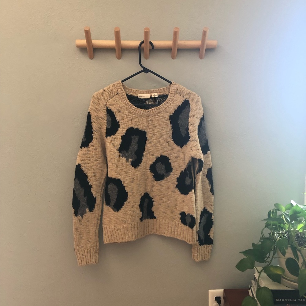 Anthropologie animal print wool sweater